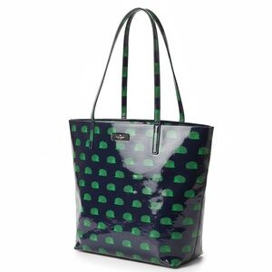 Kate Spade Green and Navy Hedgehog Tote Bag